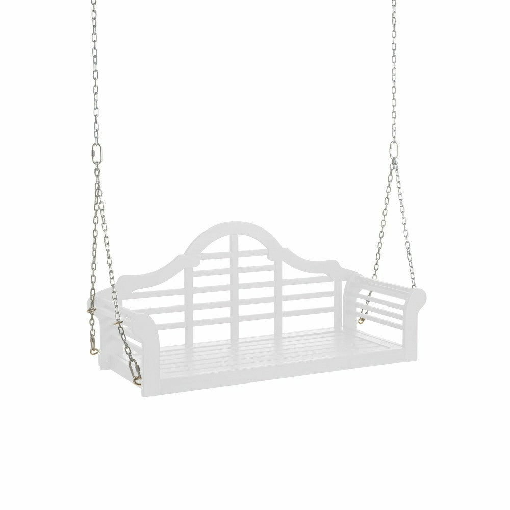 Lutyens Eucalyptus Wood Porch Swing, White | Plow & Hearth