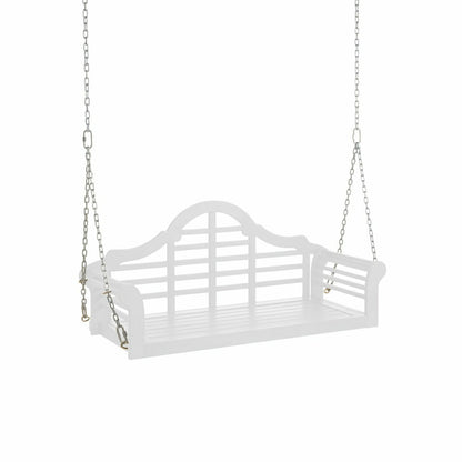 Lutyens Eucalyptus Wood Porch Swing, White | Plow & Hearth
