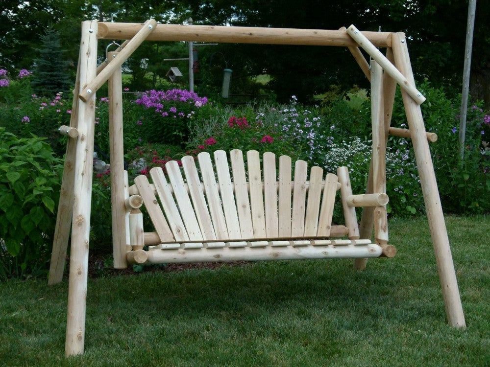 Rustic Log Swing Set | Plow & Hearth