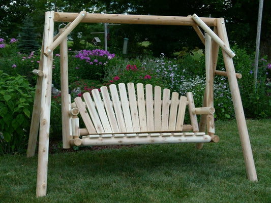 Rustic Log Swing Set | Plow & Hearth