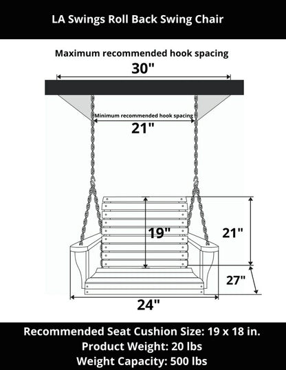 LA Swings Roll Back Swing Chair | Plow & Hearth