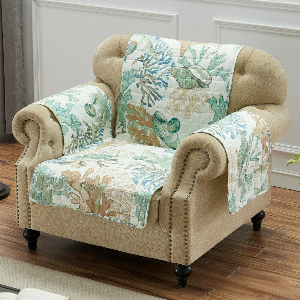 Atlantis Jade Reversible Chair Cover | Plow & Hearth