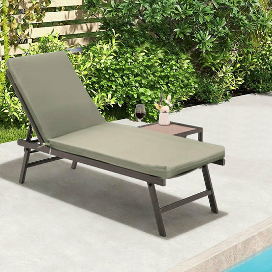 Outdoor Polypropylene Lounger Cushion 22"x73", Sage | Plow & Hearth