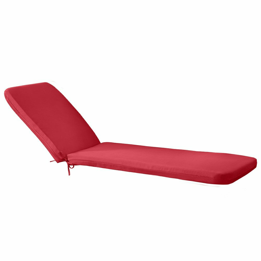 Outdoor Polyester Lounger Cushion 22"x73", Solid Red | Plow & Hearth