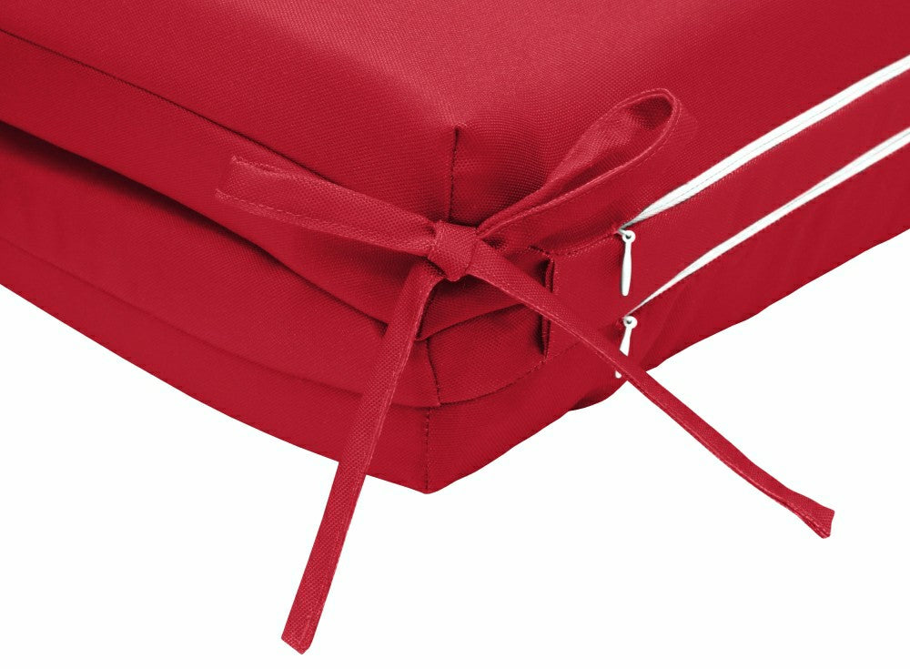 Outdoor Polyester Lounger Cushion 22"x73", Solid Red | Plow & Hearth