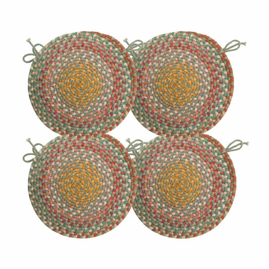Blue Ridge Wool Braided Chair Pads Set of 4 | Plow & Hearth