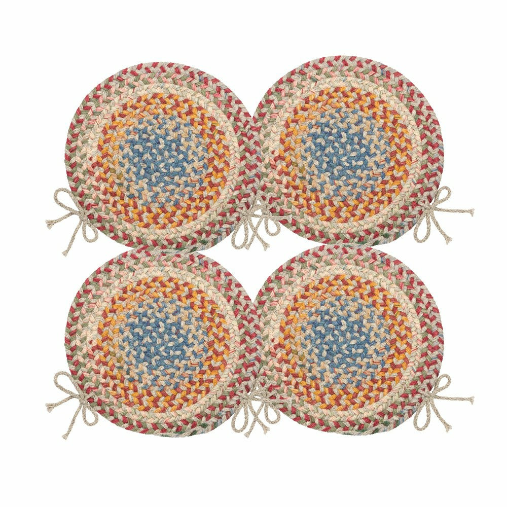 Blue Ridge Wool Braided Chair Pads Set of 4 | Plow & Hearth