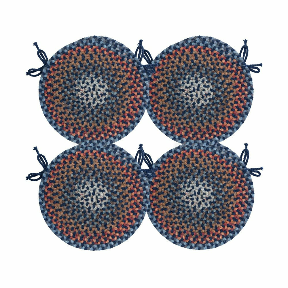 Blue Ridge Wool Braided Chair Pads Set of 4 | Plow & Hearth