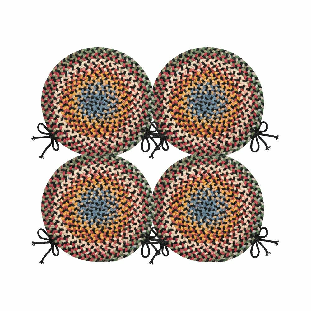 Blue Ridge Wool Braided Chair Pads Set of 4 | Plow & Hearth