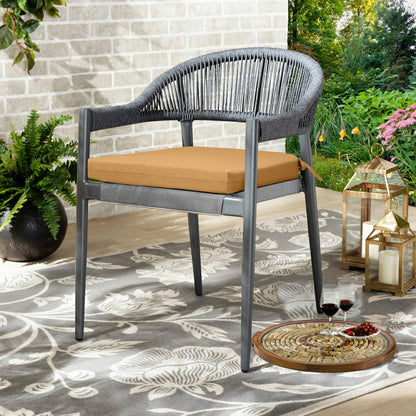 Outdoor Polypropylene Arm Chair Cushion 18"x19", Mustard | Plow & Hearth