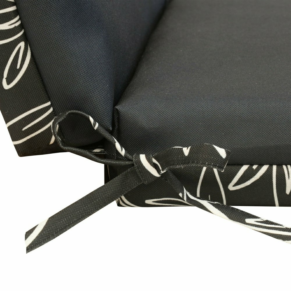 Outdoor Polyester Lounger Cushion 22"x73", White Floral | Plow & Hearth