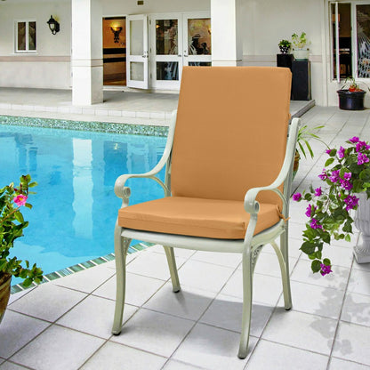 Outdoor Polypropylene High Back Cushion 20"x45", Mustard | Plow & Hearth