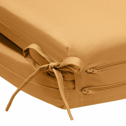 Outdoor Polypropylene High Back Cushion 20"x45", Mustard | Plow & Hearth
