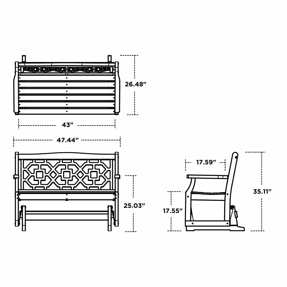 POLYWOOD® Chinoiserie Glider | Plow & Hearth