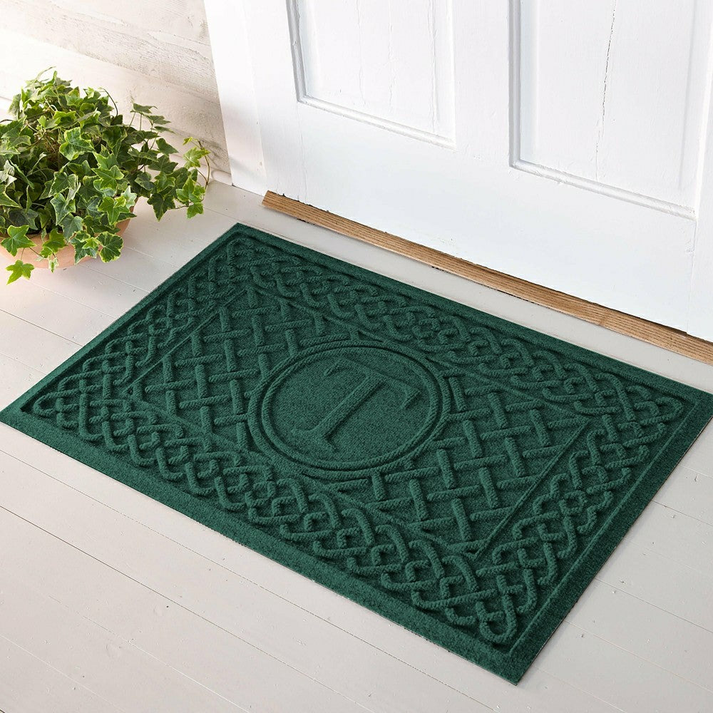 WaterHog® Cable Weave Doormat with Single Initial, 2' x 3' | Plow & Hearth