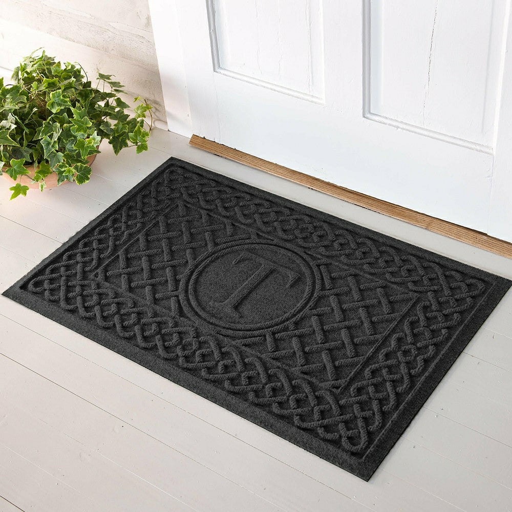 WaterHog® Cable Weave Doormat with Single Initial, 2' x 3' | Plow & Hearth