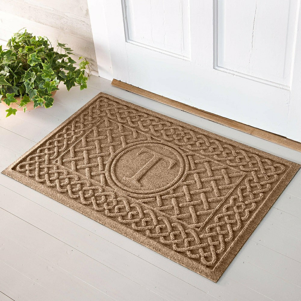 WaterHog® Cable Weave Doormat with Single Initial, 2' x 3' | Plow & Hearth