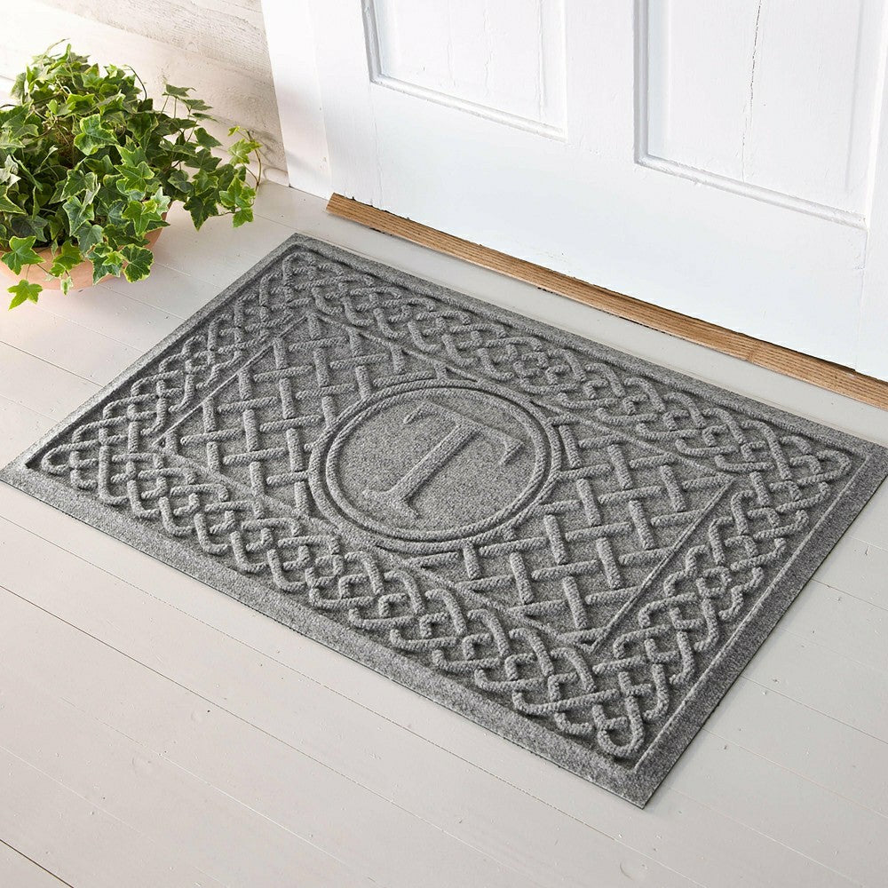 WaterHog® Cable Weave Doormat with Single Initial, 2' x 3' | Plow & Hearth