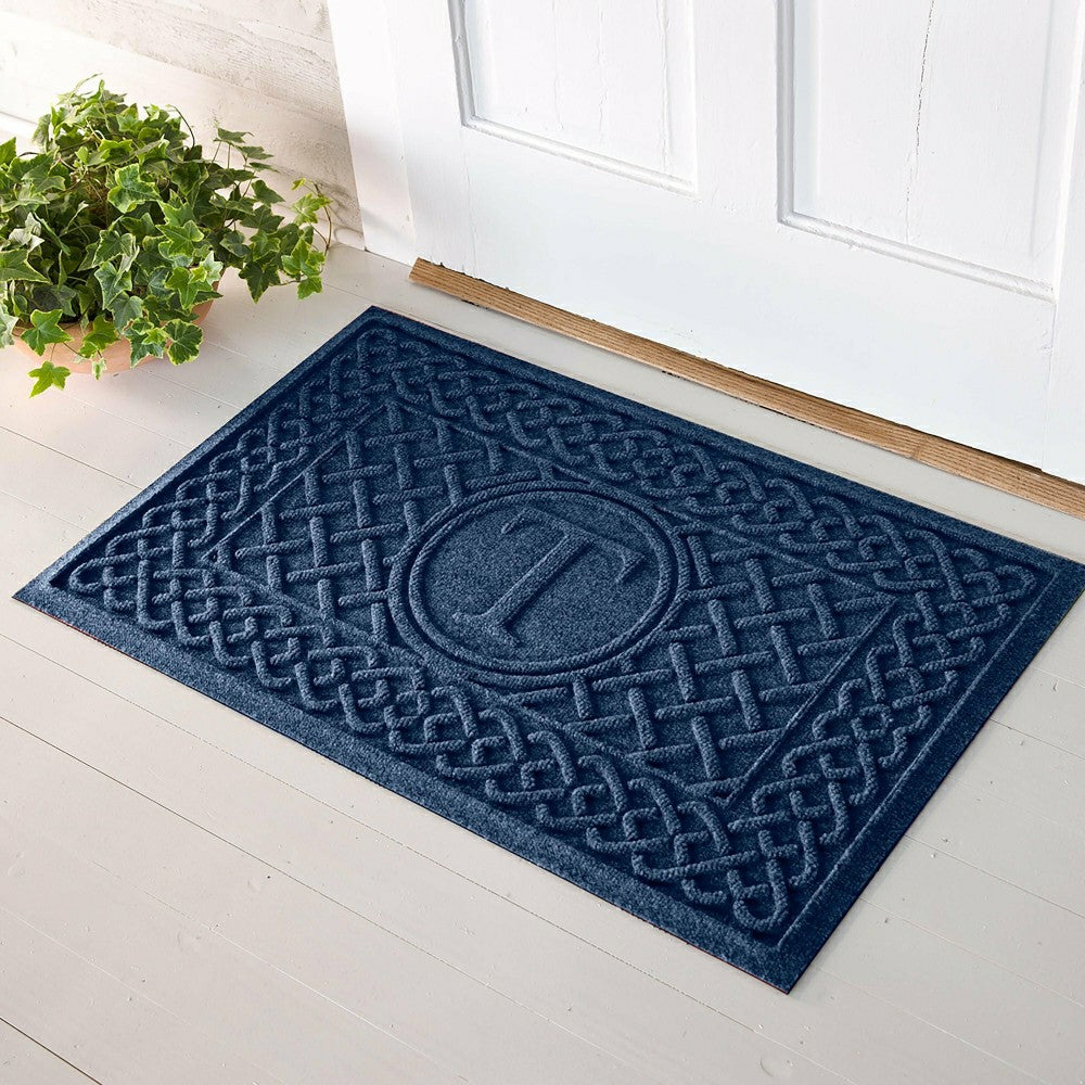 WaterHog® Cable Weave Doormat with Single Initial, 2' x 3' | Plow & Hearth