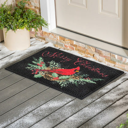 WaterHog® Merry Christmas Cardinal Indoor/Outdoor Doormat, 2' x 3' | Plow & Hearth