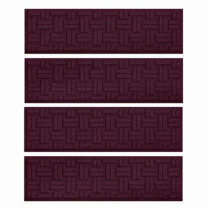 WaterHog® Basket Weave Stair Tread Mats, Set of 4 | Plow & Hearth
