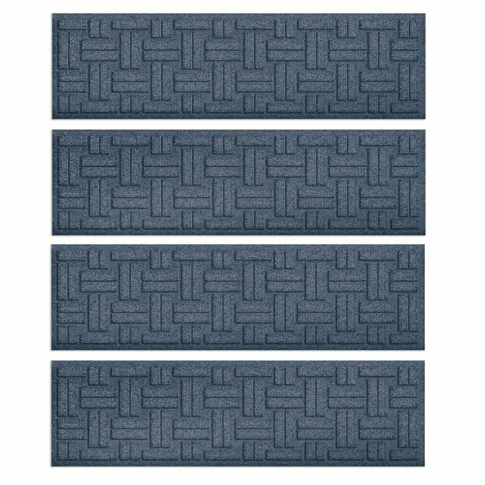 WaterHog® Basket Weave Stair Tread Mats, Set of 4 | Plow & Hearth