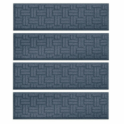 WaterHog® Basket Weave Stair Tread Mats, Set of 4 | Plow & Hearth