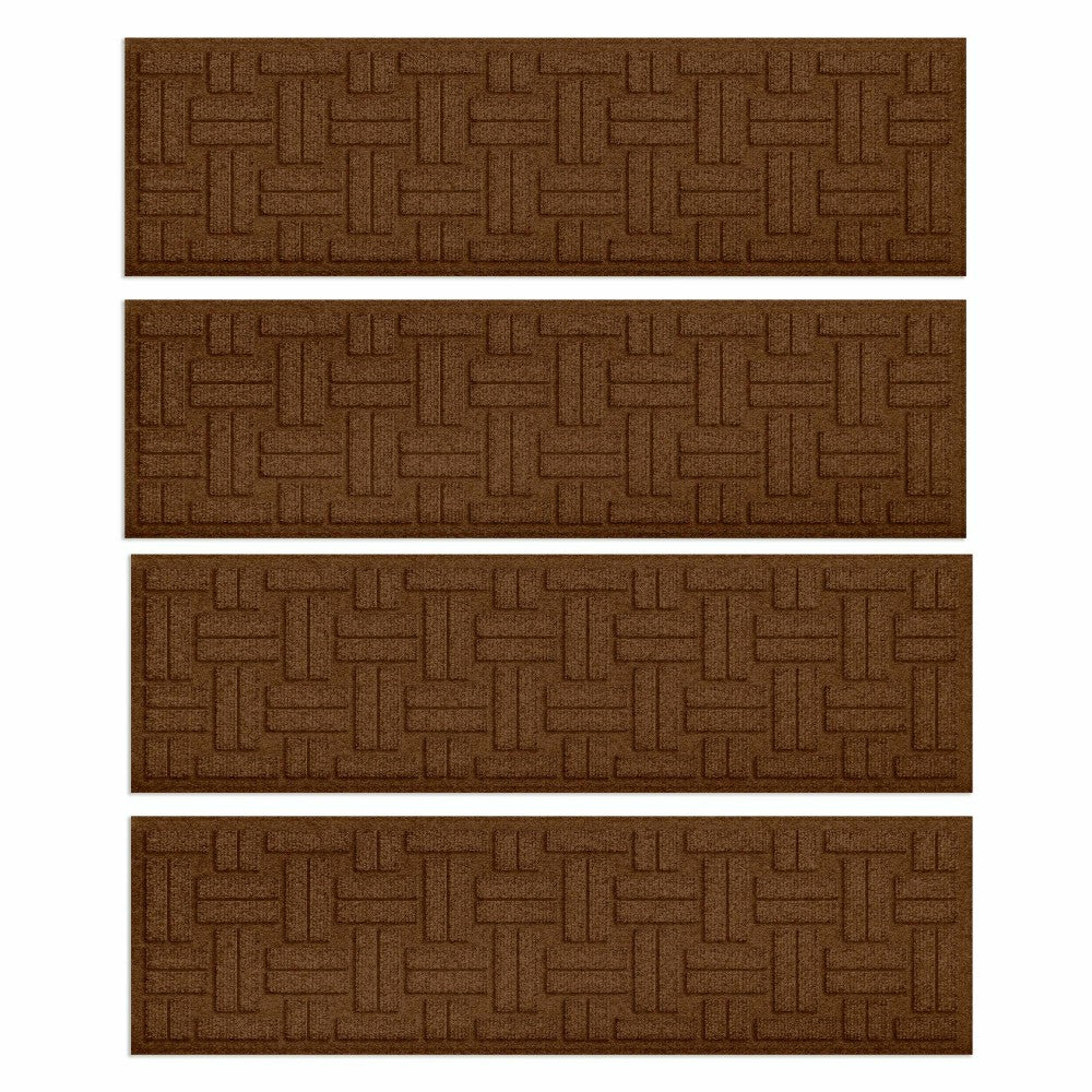 WaterHog® Basket Weave Stair Tread Mats, Set of 4 | Plow & Hearth