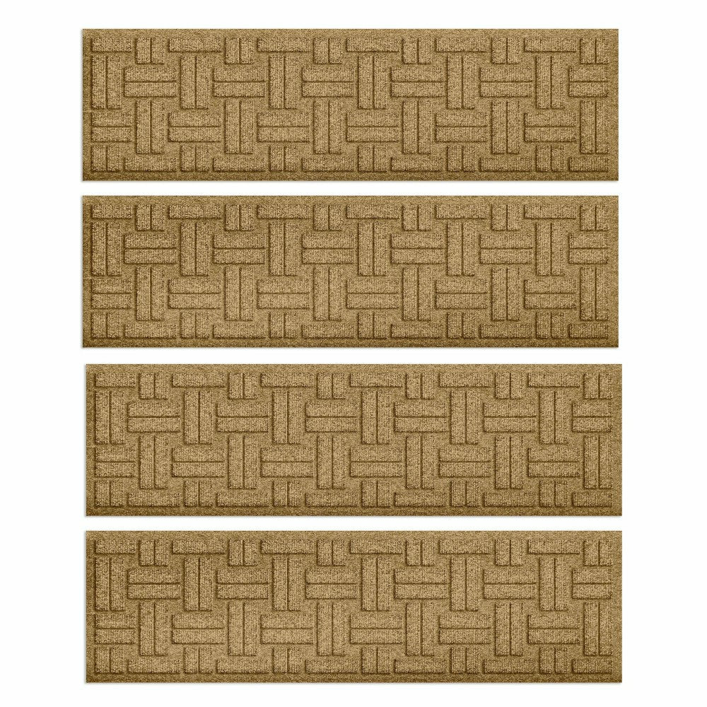 WaterHog® Basket Weave Stair Tread Mats, Set of 4 | Plow & Hearth