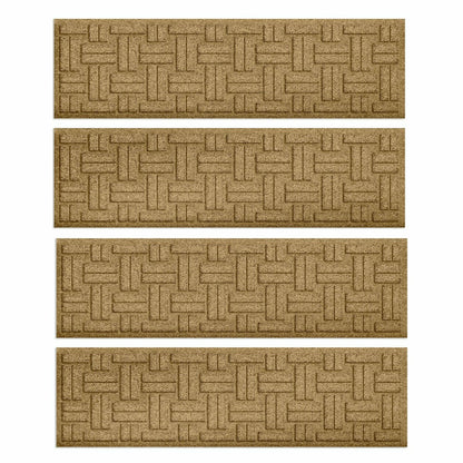 WaterHog® Basket Weave Stair Tread Mats, Set of 4 | Plow & Hearth