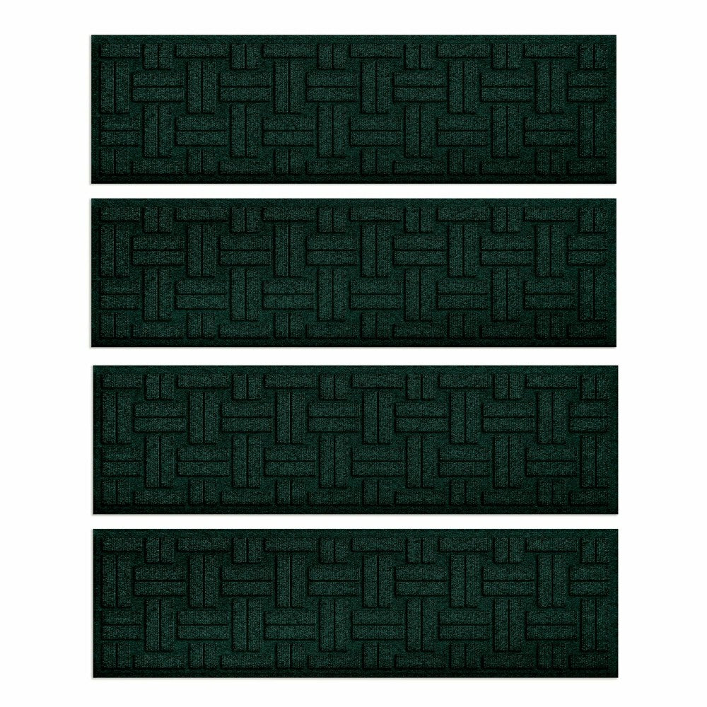WaterHog® Basket Weave Stair Tread Mats, Set of 4 | Plow & Hearth