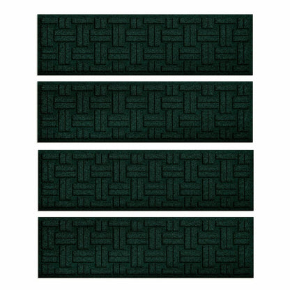 WaterHog® Basket Weave Stair Tread Mats, Set of 4 | Plow & Hearth