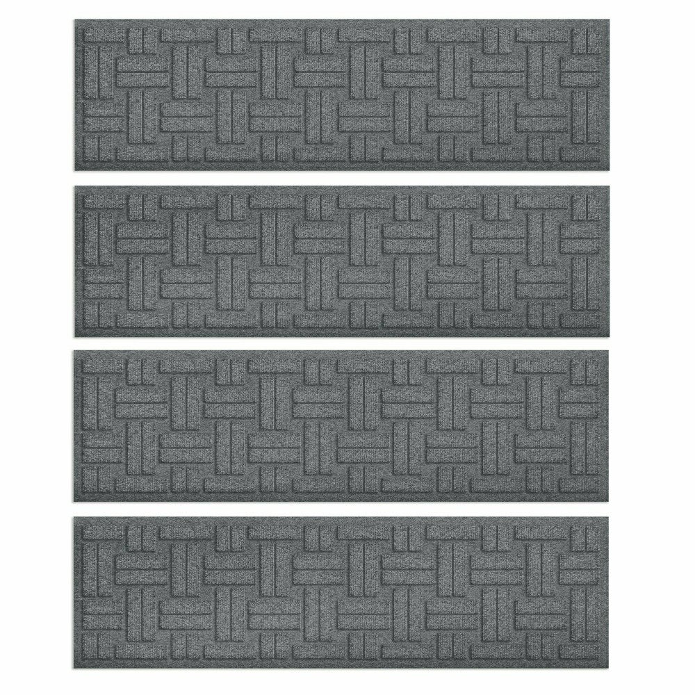 WaterHog® Basket Weave Stair Tread Mats, Set of 4 | Plow & Hearth