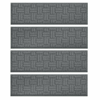 WaterHog® Basket Weave Stair Tread Mats, Set of 4 | Plow & Hearth