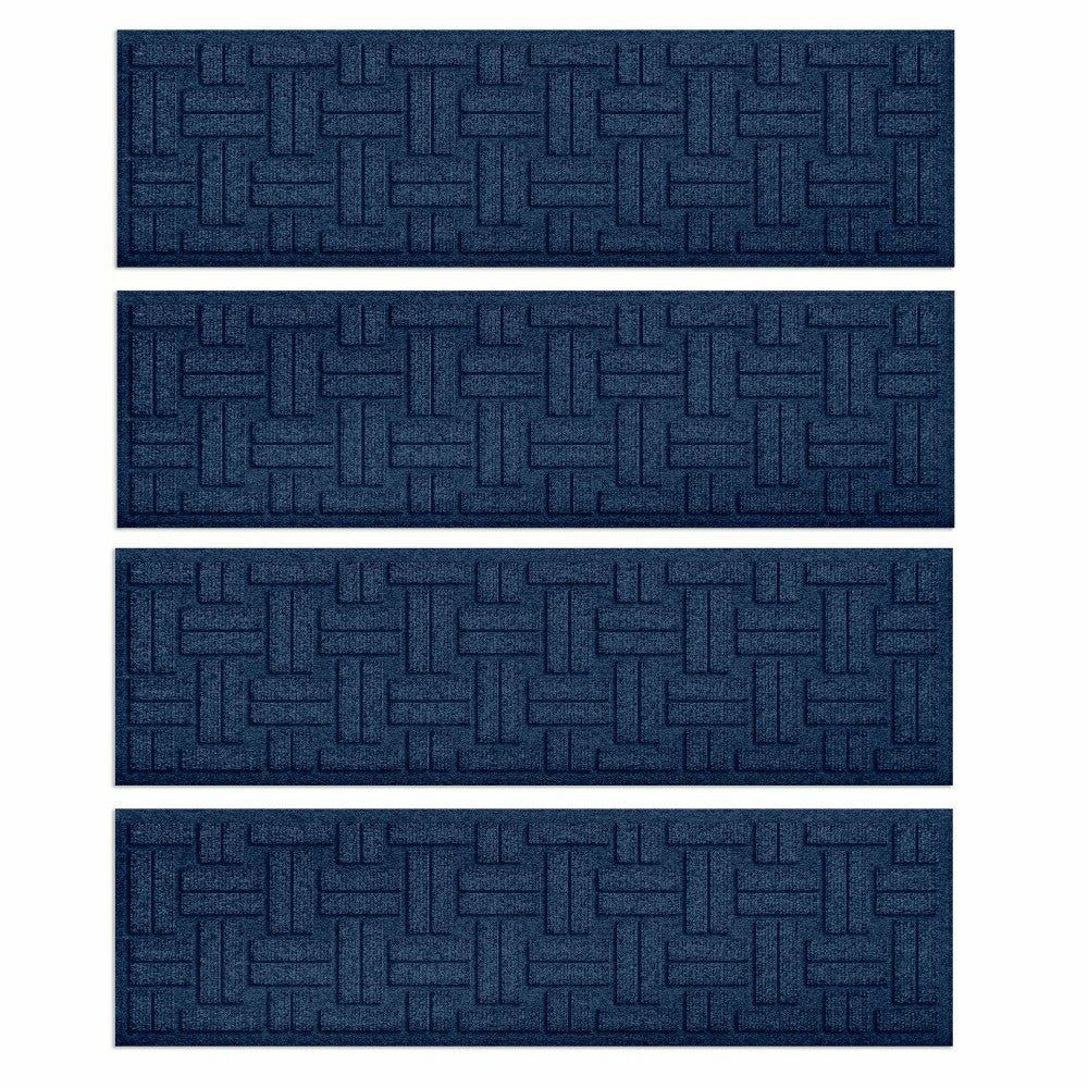 WaterHog® Basket Weave Stair Tread Mats, Set of 4 | Plow & Hearth