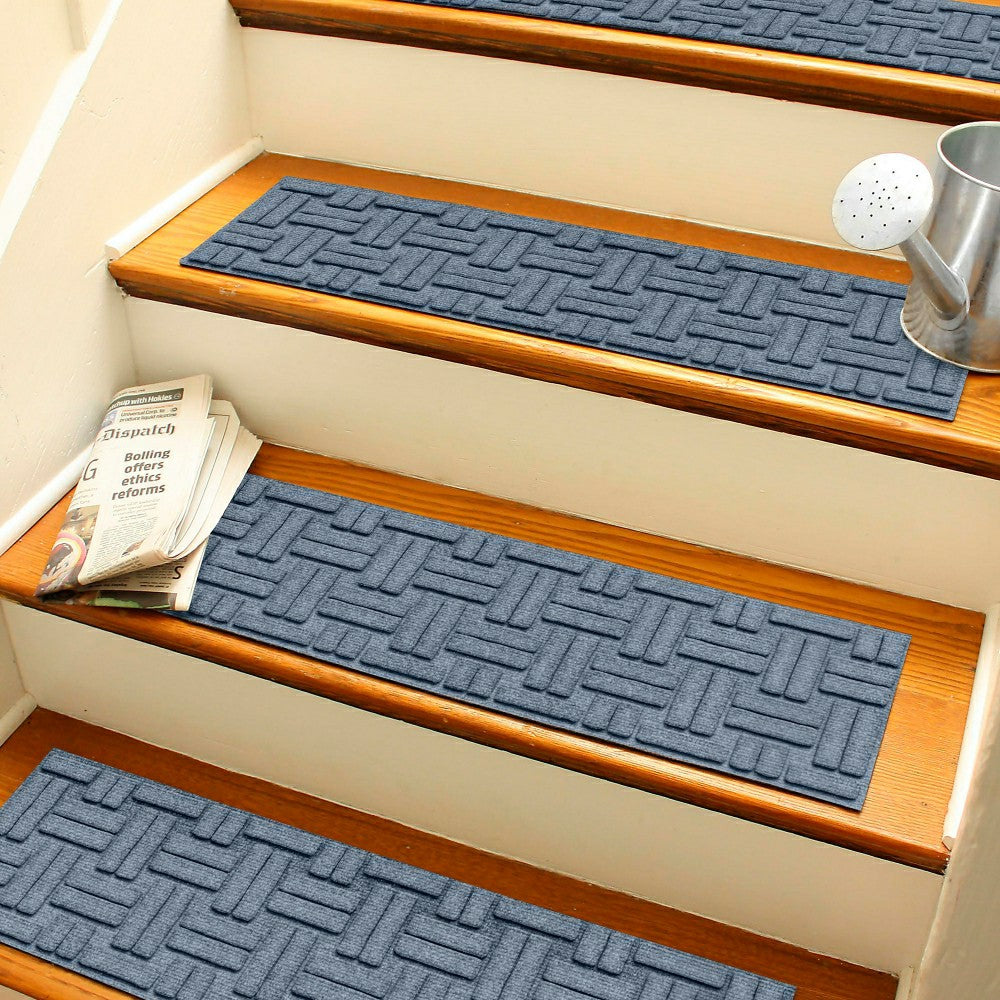 WaterHog® Basket Weave Stair Tread Mats, Set of 4 | Plow & Hearth