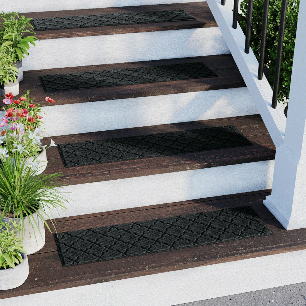 WaterHog® Cordova 8.5"x30" Indoor Outdoor Stair Treads, Set of 4 | Plow & Hearth