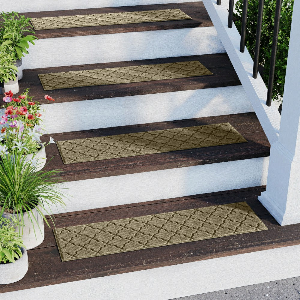 WaterHog® Cordova 8.5"x30" Indoor Outdoor Stair Treads, Set of 4 | Plow & Hearth