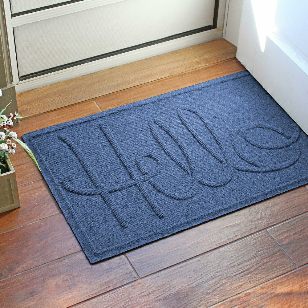 WaterHog® Indoor/Outdoor Hello Doormat, 2' x 3' | Plow & Hearth