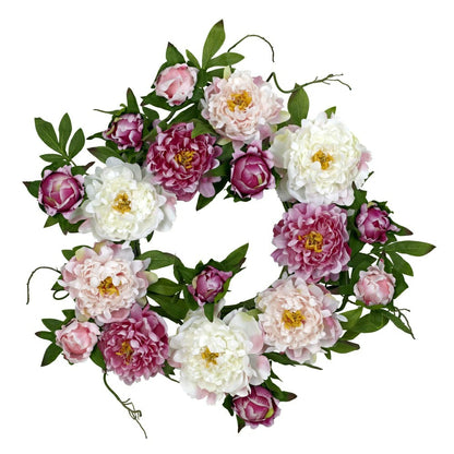 22" Peony Wreath | Plow & Hearth