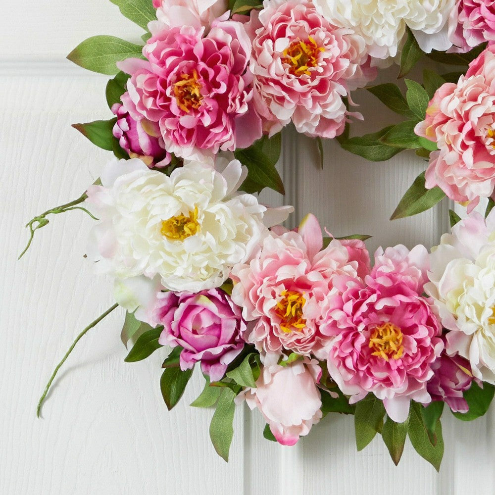 22" Peony Wreath | Plow & Hearth