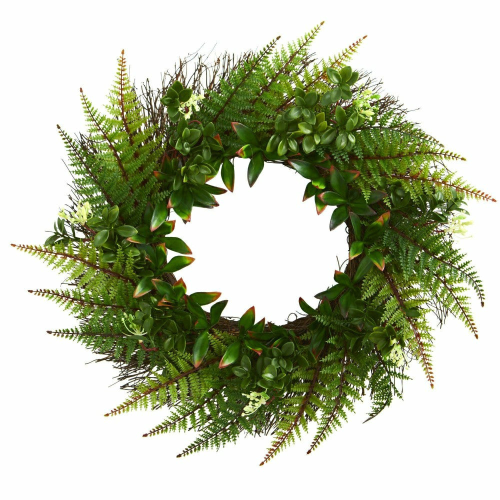 23” Assorted Fern Wreath | Plow & Hearth