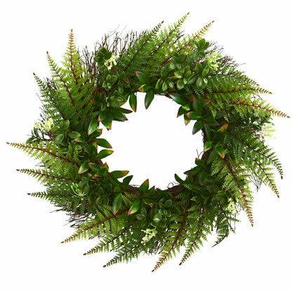 23” Assorted Fern Wreath | Plow & Hearth