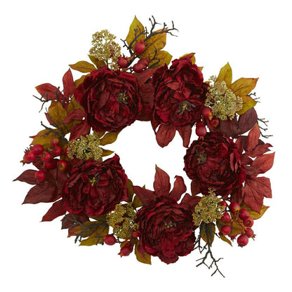 24” Peony Sedum Wreath | Plow & Hearth