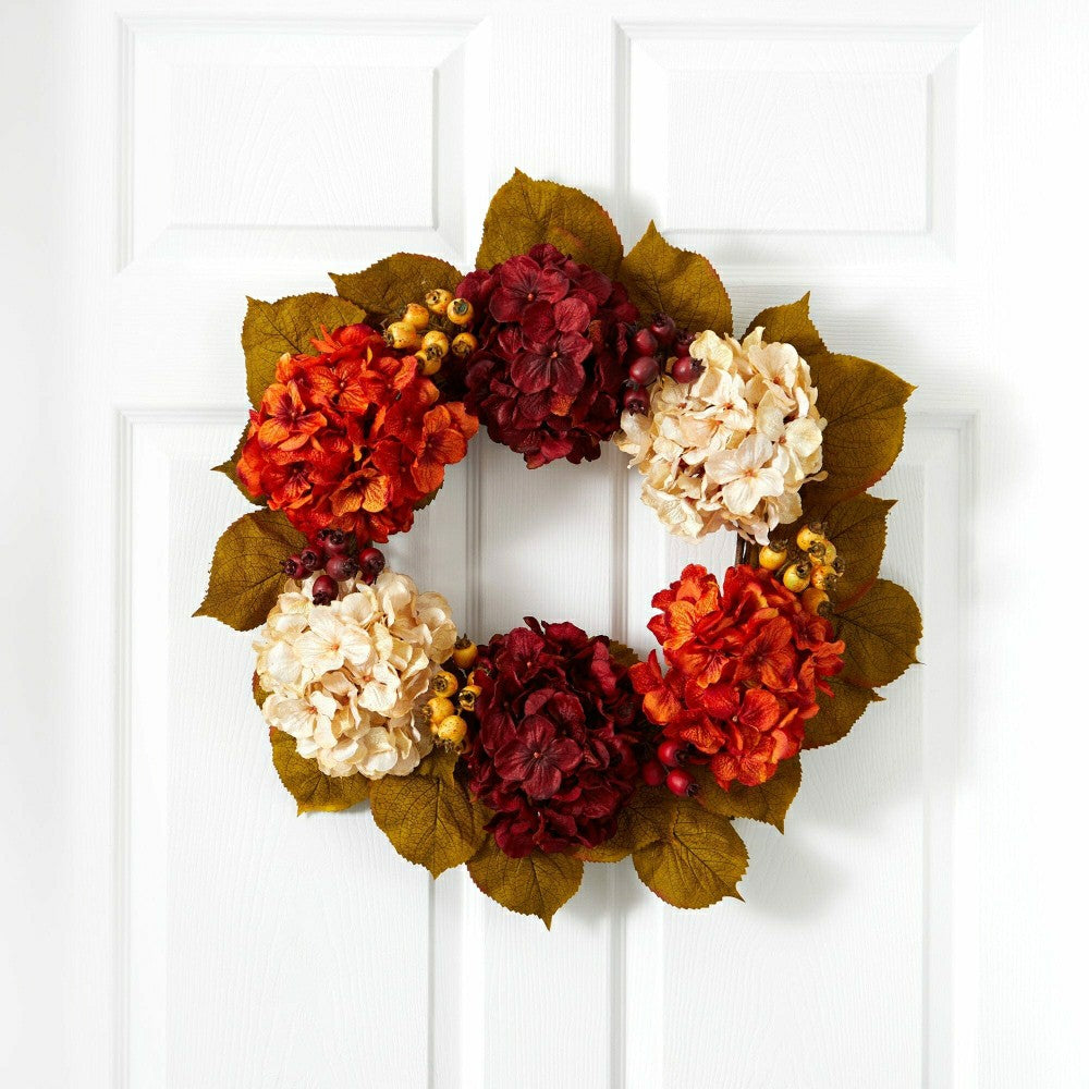 20” Hydrangea Berry Artificial Wreath | Plow & Hearth