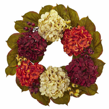 20” Hydrangea Berry Artificial Wreath | Plow & Hearth