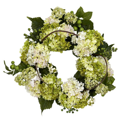 22” Artificial Hydrangea Wreath | Plow & Hearth