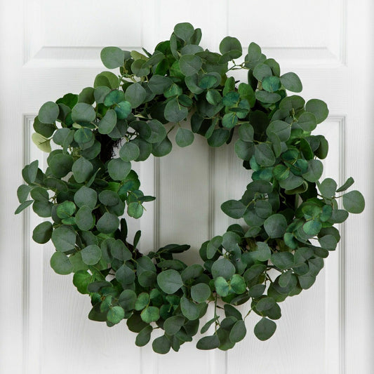 30” Artificial Eucalyptus Wreath | Plow & Hearth