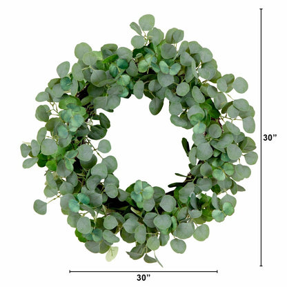 30” Artificial Eucalyptus Wreath | Plow & Hearth