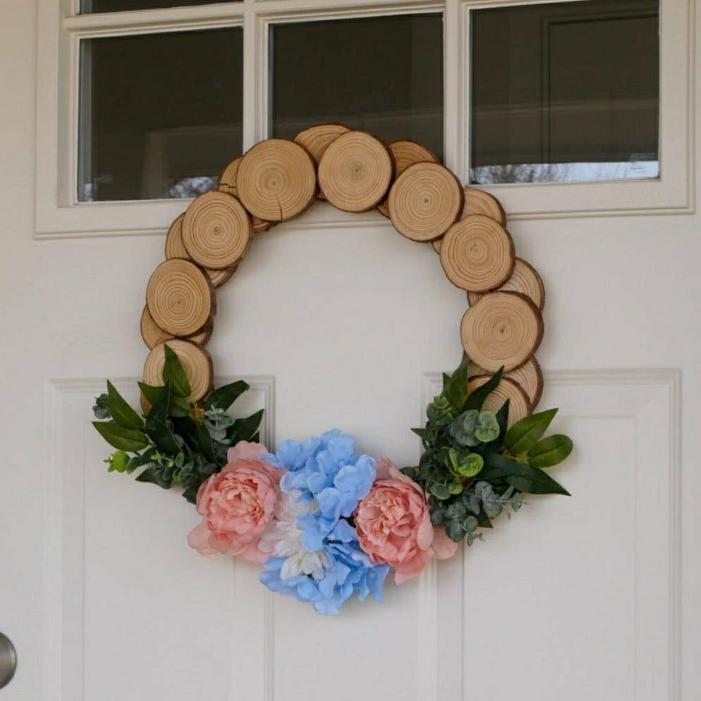 Spring Wood Slice Wreath Kit | Plow & Hearth
